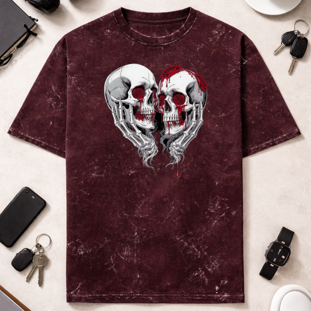 Valentines Toxic Love DTF - Unisex Acid Washed Oversized Tee