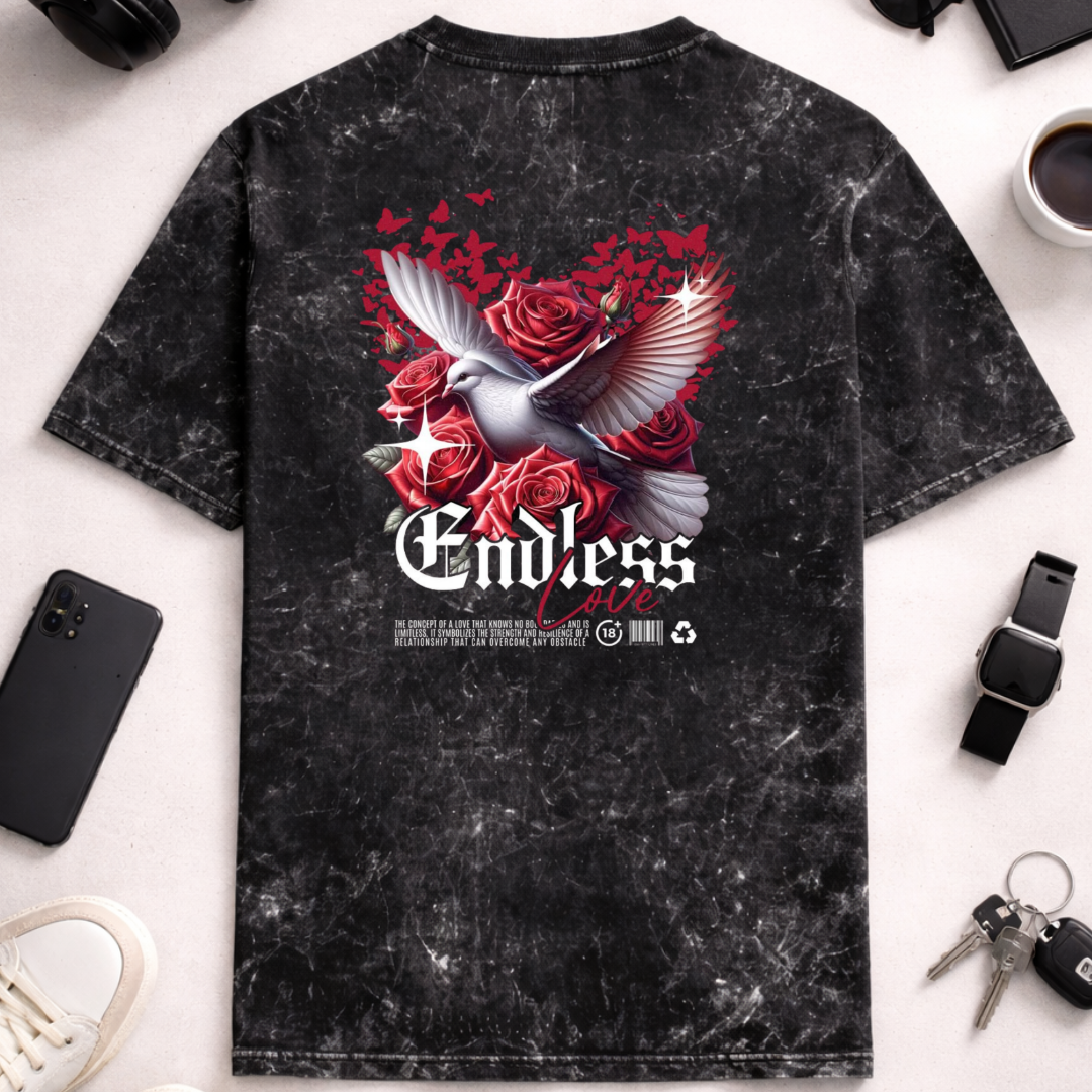 Endless Love DTG - Unisex Acid Washed Oversized Tee
