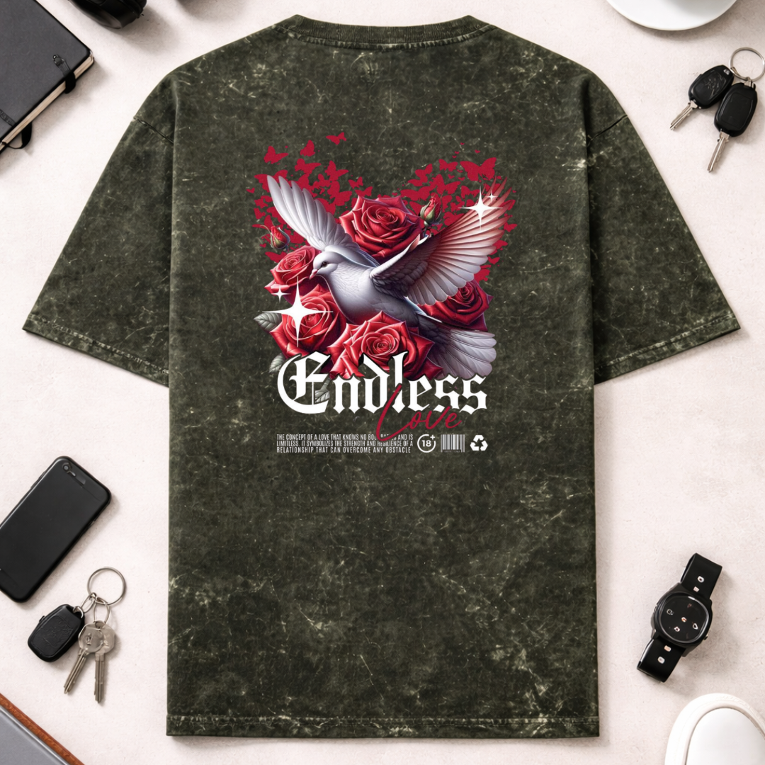 Endless Love DTG - Unisex Acid Washed Oversized Tee