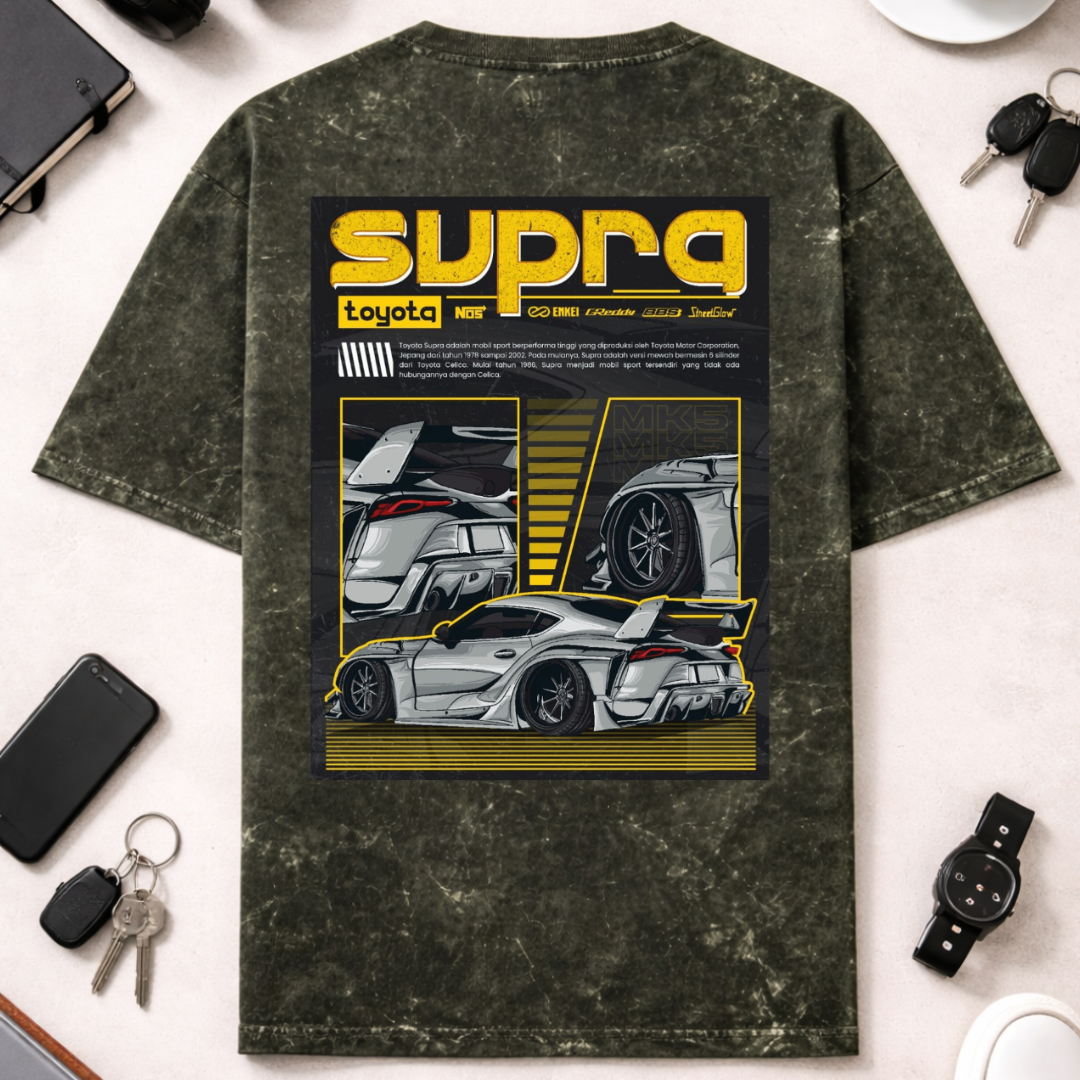 Supra DTG - Unisex Acid Washed Oversized Tee