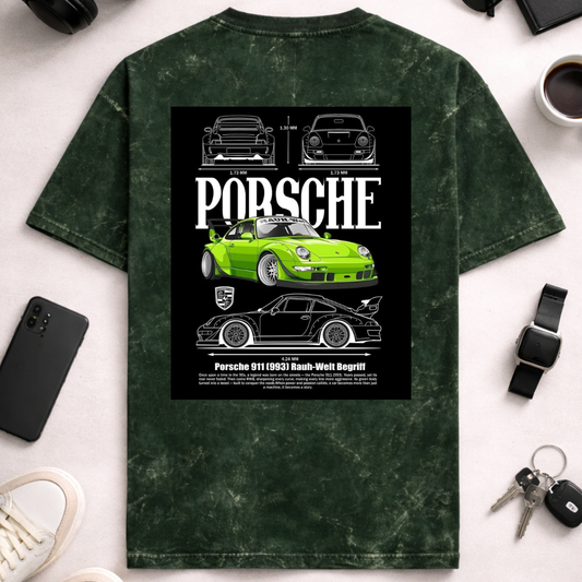 Porsche DTG - Unisex Acid Washed Oversized Tee