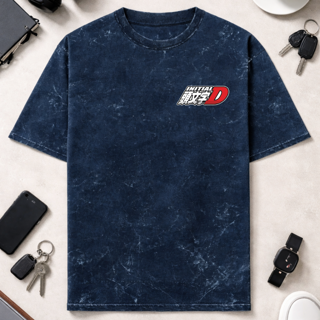 Initial D DTG - Unisex Acid Washed Oversized Tee