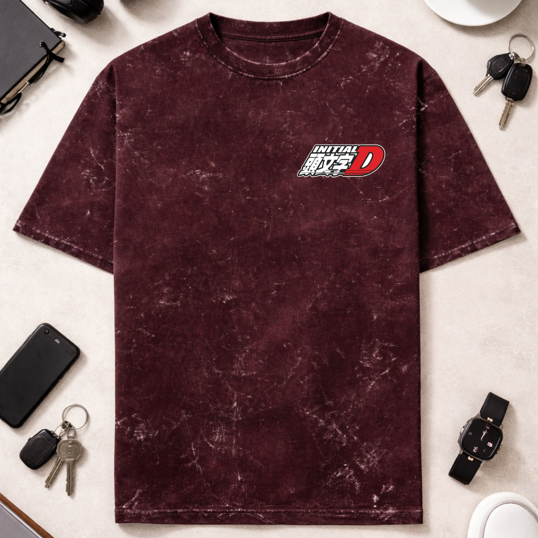 Initial D DTG - Unisex Acid Washed Oversized Tee