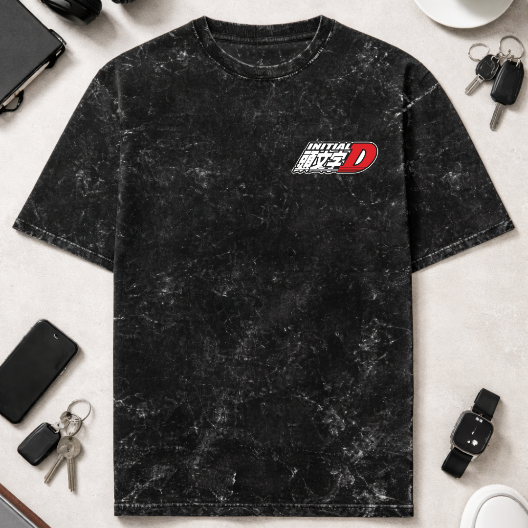Initial D DTG - Unisex Acid Washed Oversized Tee