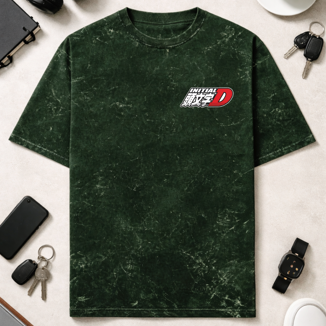 Initial D DTG - Unisex Acid Washed Oversized Tee