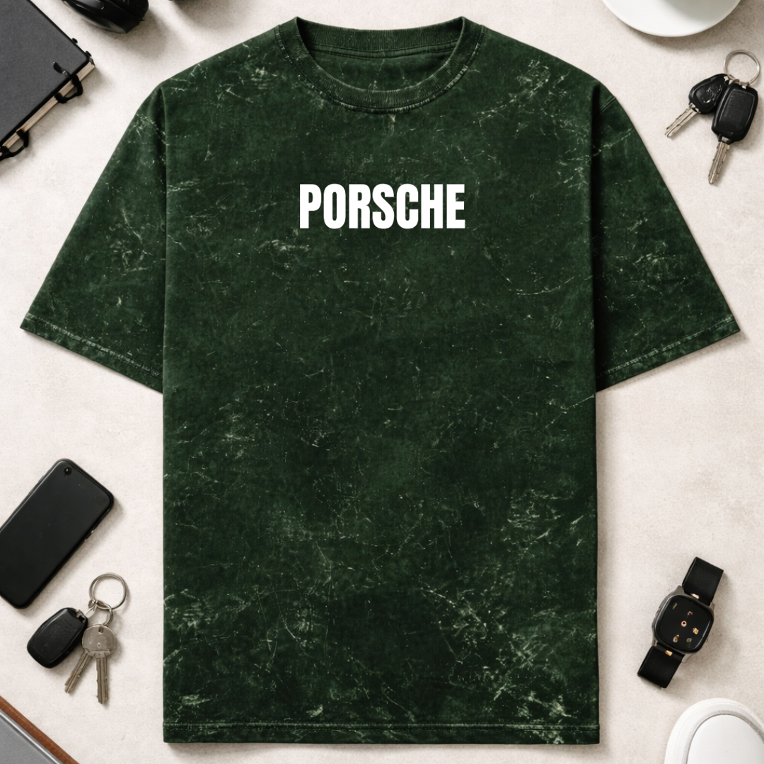 Porsche DTG - Unisex Acid Washed Oversized Tee