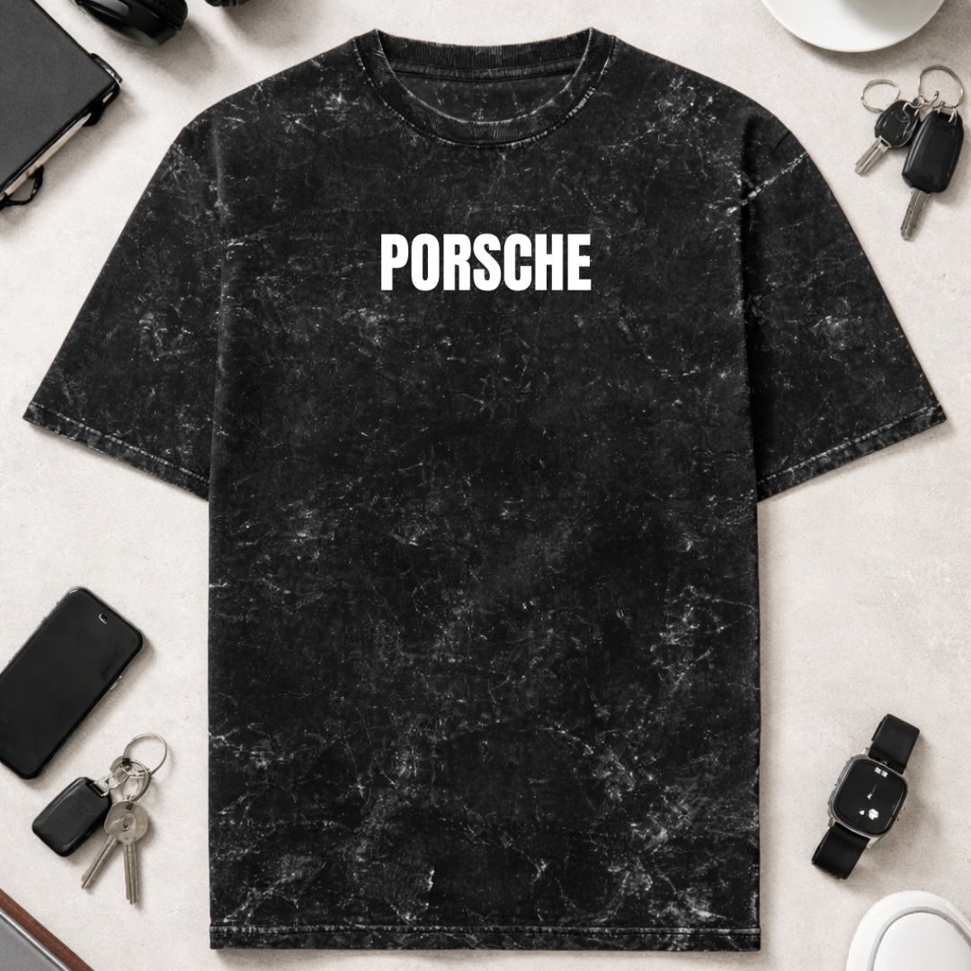 Porsche DTG - Unisex Acid Washed Oversized Tee