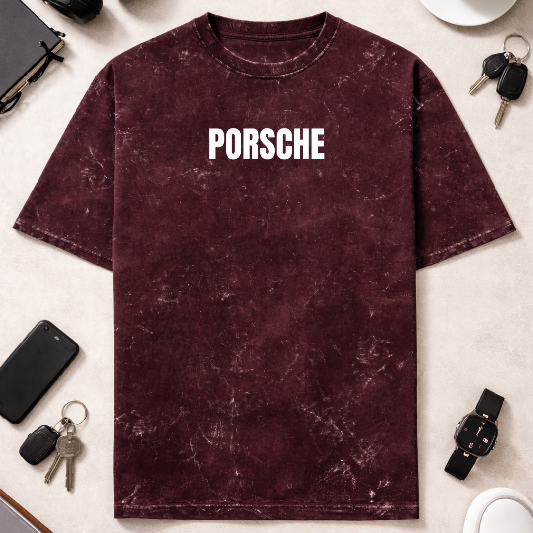 Porsche DTG - Unisex Acid Washed Oversized Tee