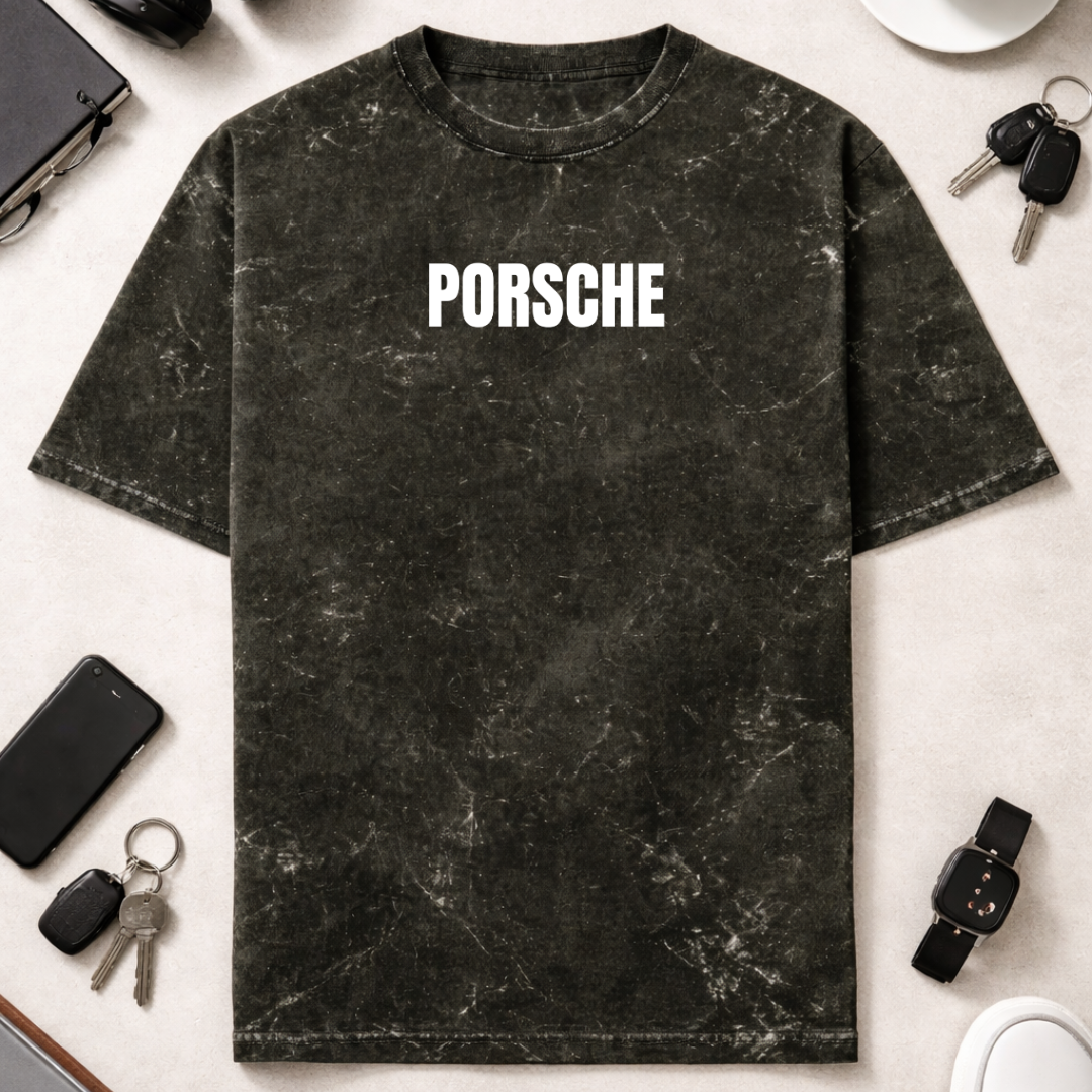 Porsche DTG - Unisex Acid Washed Oversized Tee