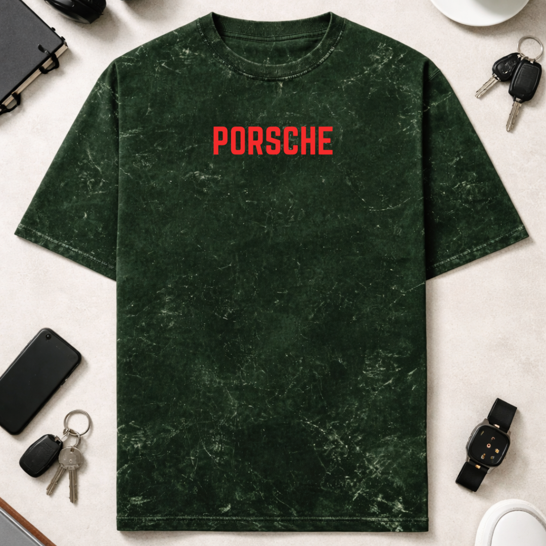 Porsche GT DTG - Unisex Acid Washed Oversized Tee
