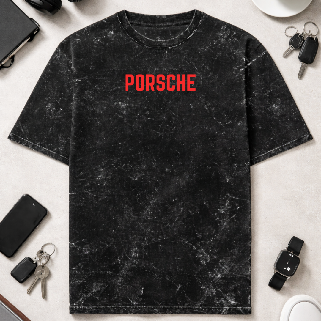 Porsche GT DTG - Unisex Acid Washed Oversized Tee