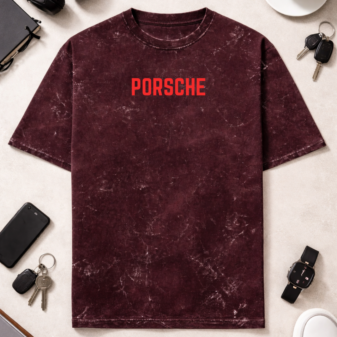 Porsche GT DTG - Unisex Acid Washed Oversized Tee