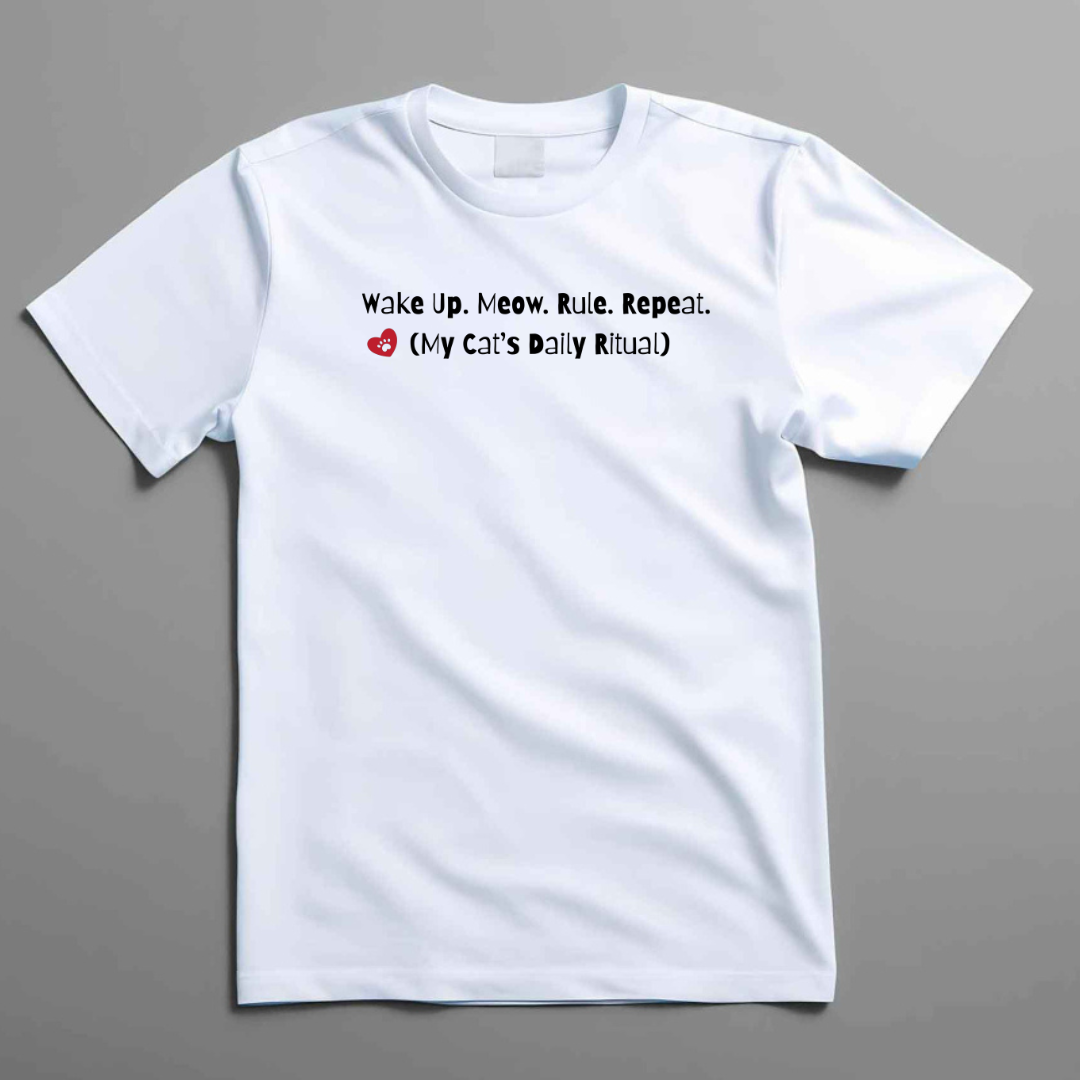 Cats Daily Ritual White - Unisex Classic Crew T-Shirt