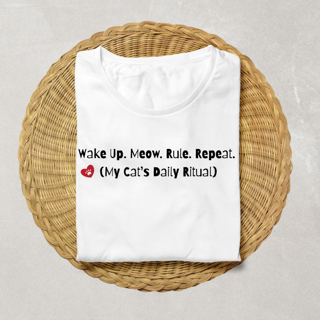Cats Daily Ritual White - Unisex Classic Crew T-Shirt