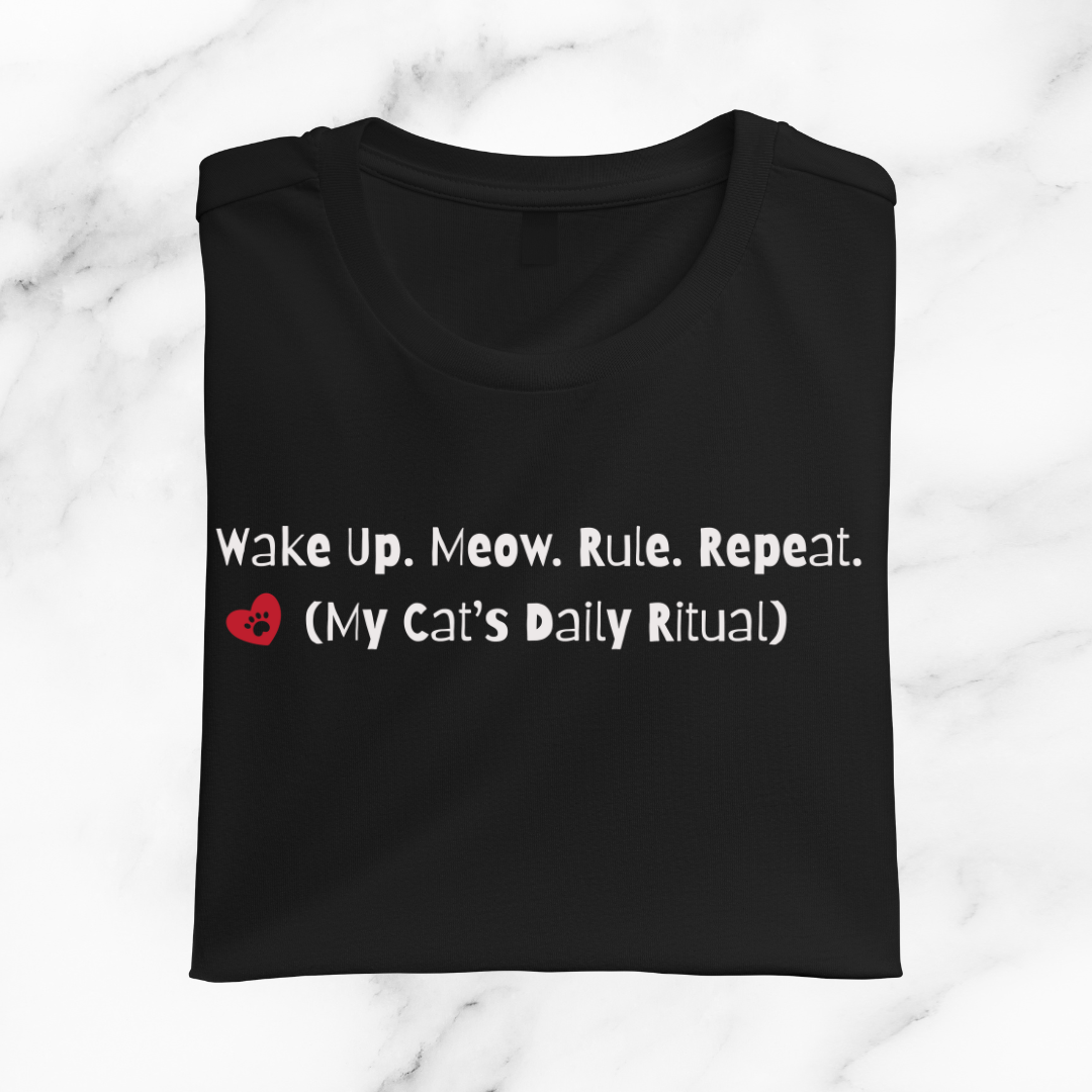 Cats Daily Ritual Black - Unisex Classic Crew T-Shirt