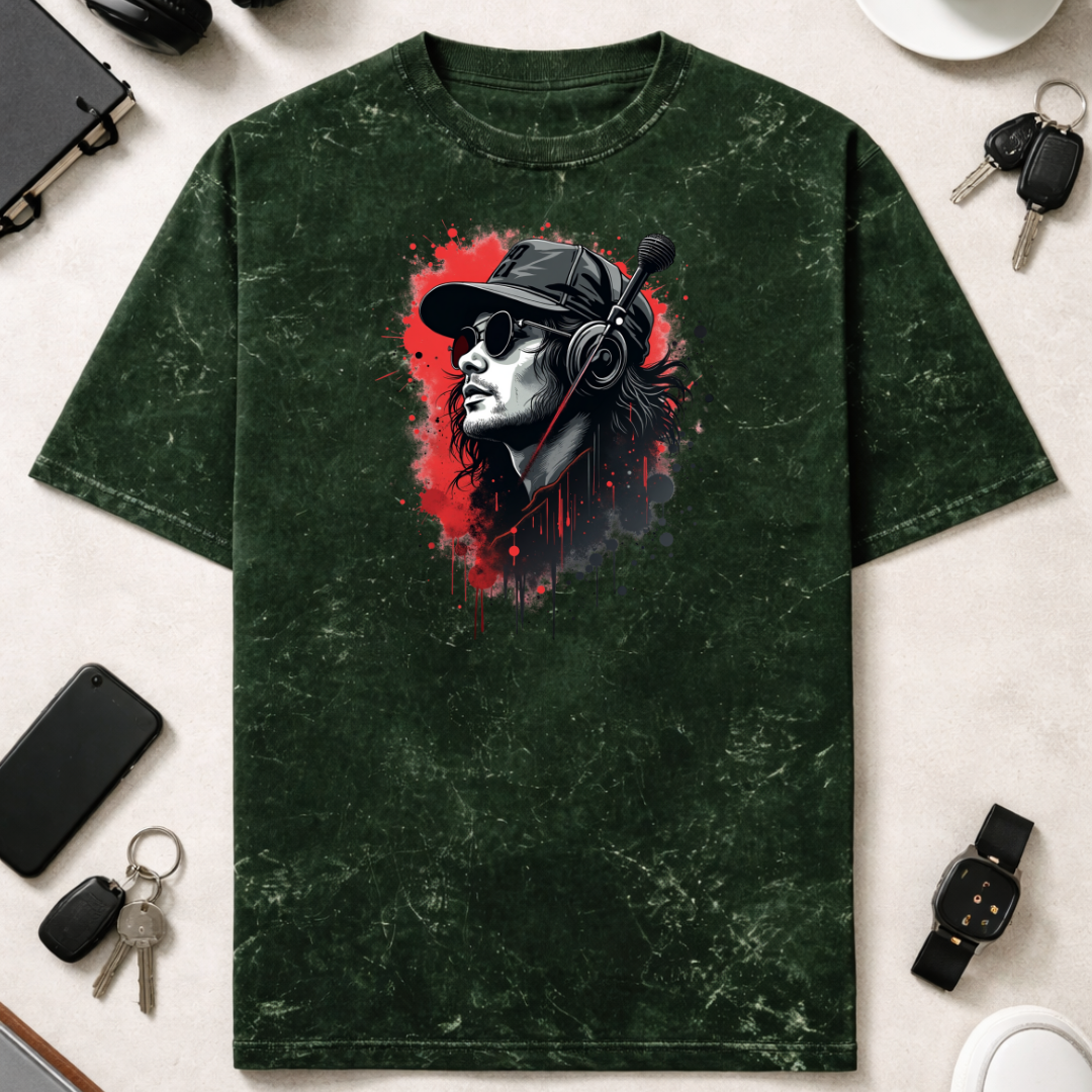 Music Vibe  - Unisex Acid Washed Oversized Tee