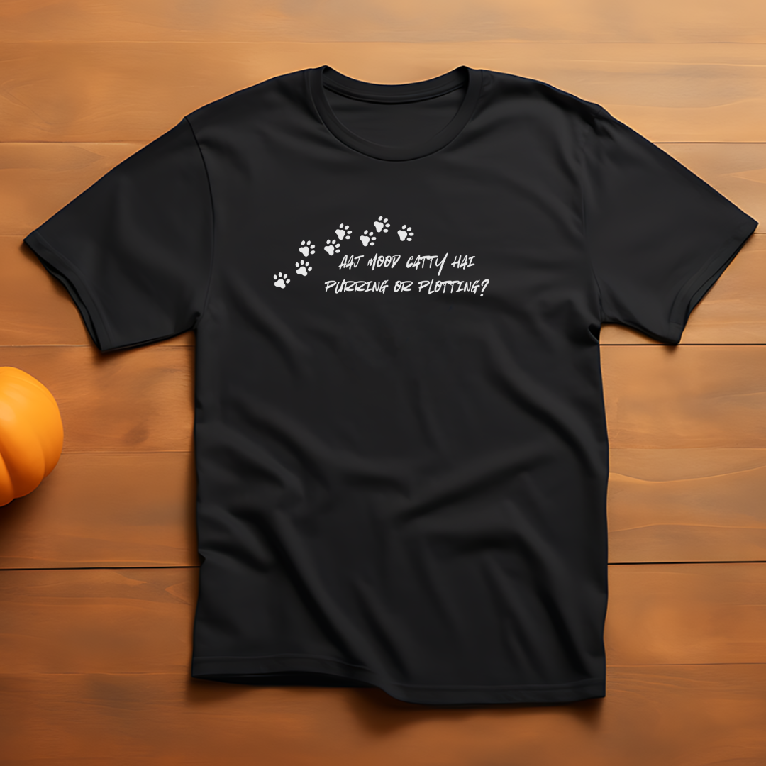 Mood Catty Hai Black - Unisex Classic Crew T-Shirt