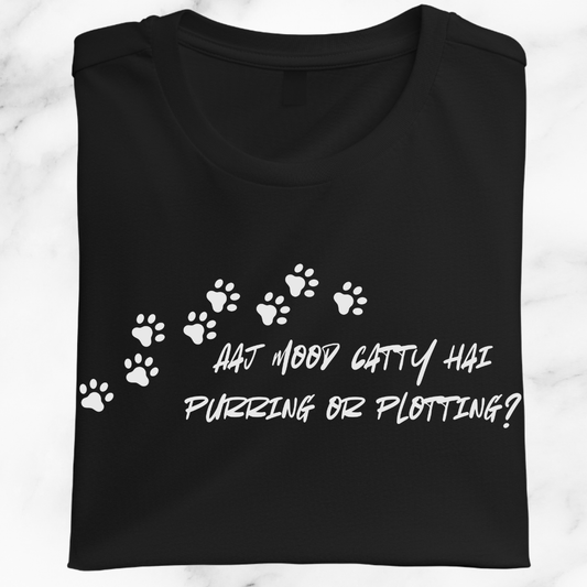 Mood Catty Hai Black - Unisex Classic Crew T-Shirt