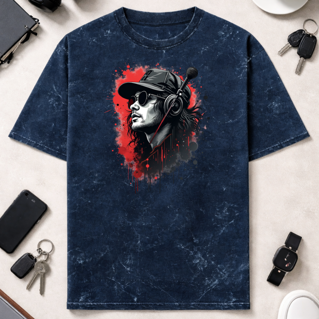 Music Vibe  - Unisex Acid Washed Oversized Tee