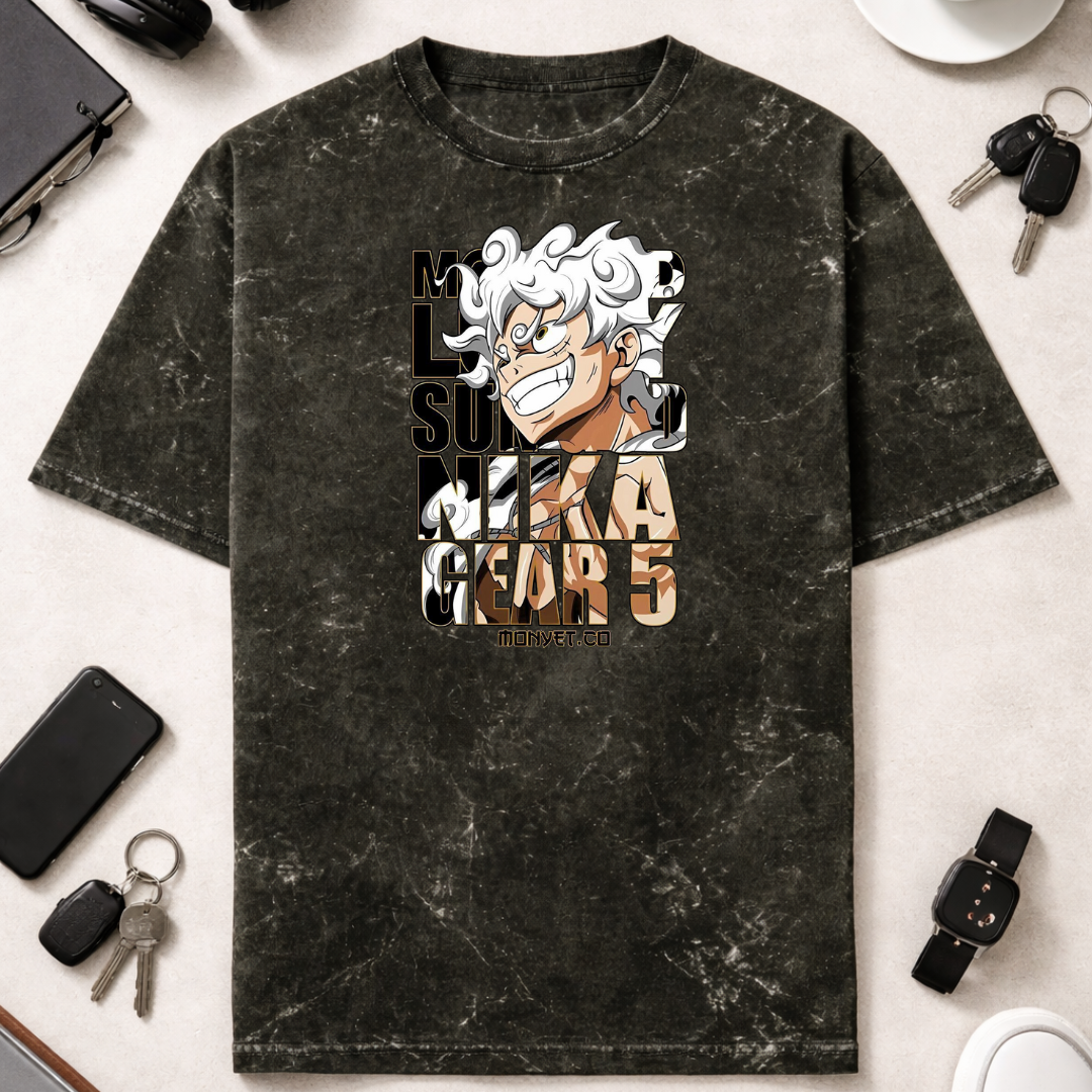 Animae Abstract - Unisex Acid Washed Oversized Tee