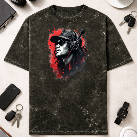 Music Vibe  - Unisex Acid Washed Oversized Tee