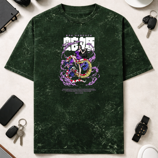 Animae Boa Hancock - Unisex Acid Washed Oversized Tee