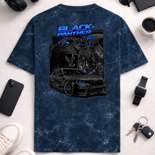 Black Panther DTG - Unisex Acid Washed Oversized Tee