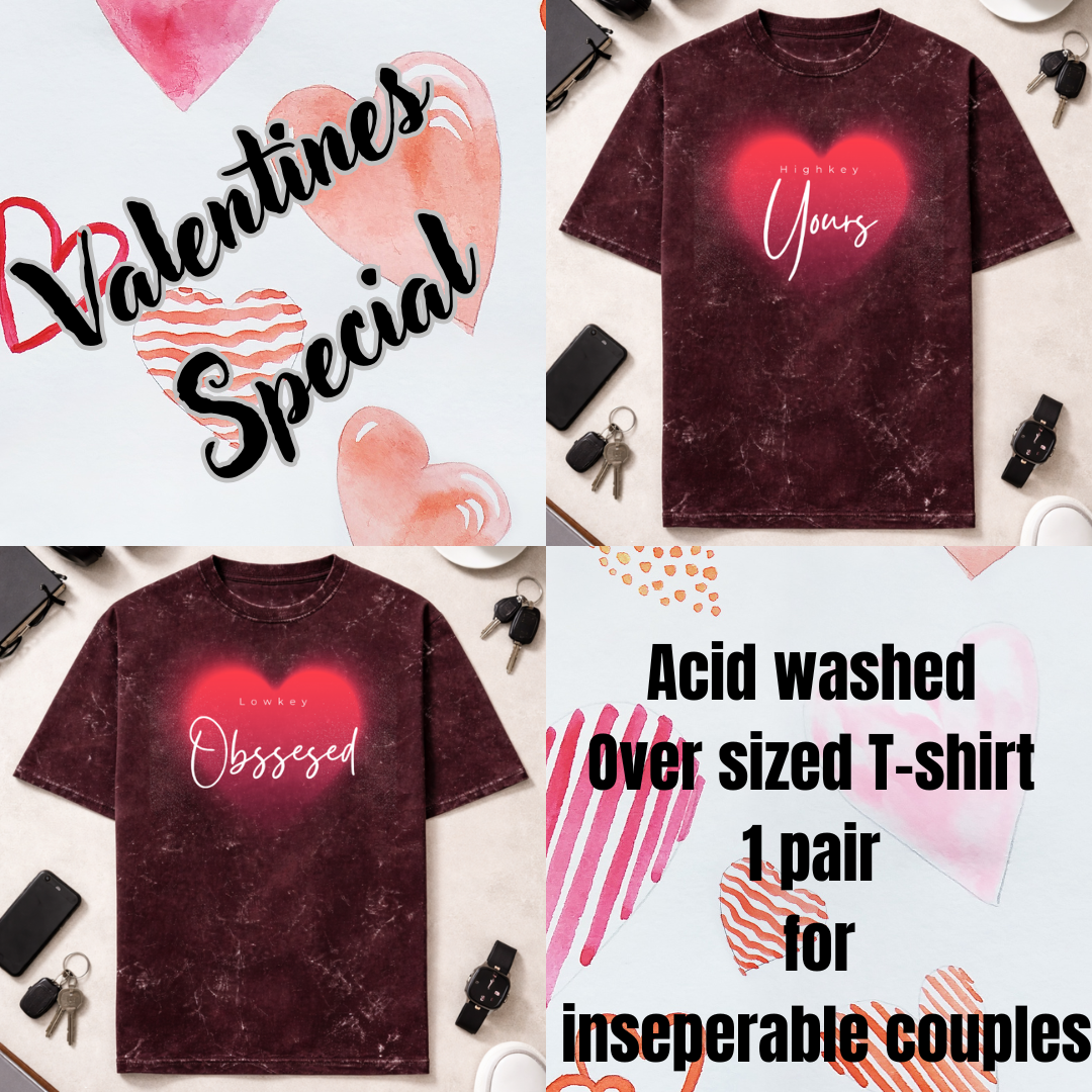 Obsessed & Yours DTF - Unisex Acid Washed Oversized Tee Pair