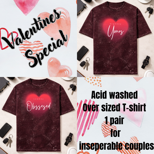 Obsessed & Yours DTF - Unisex Acid Washed Oversized Tee Pair