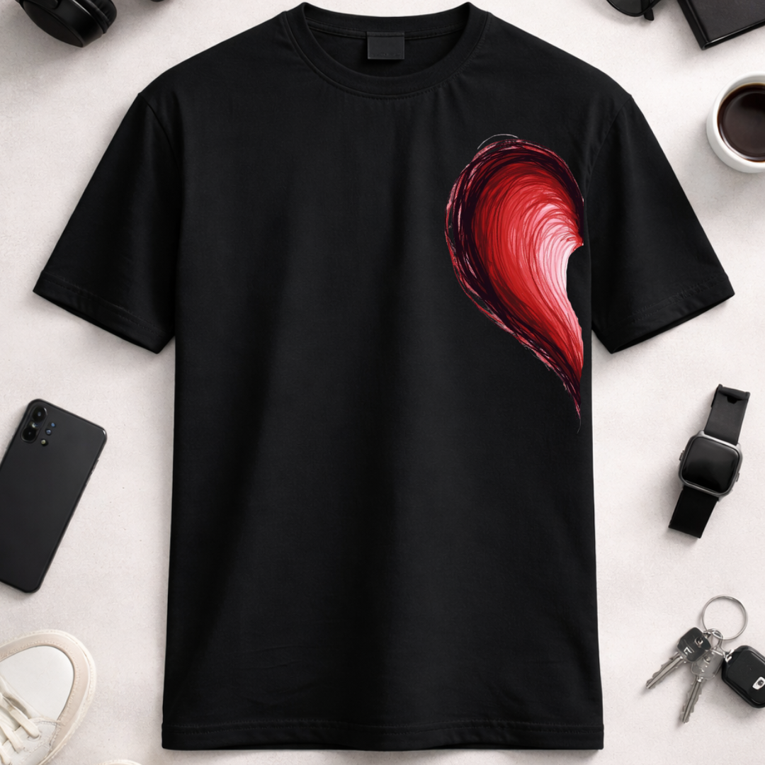 Complete My Heart - Black Unisex Oversized Classic T-shirt Pair